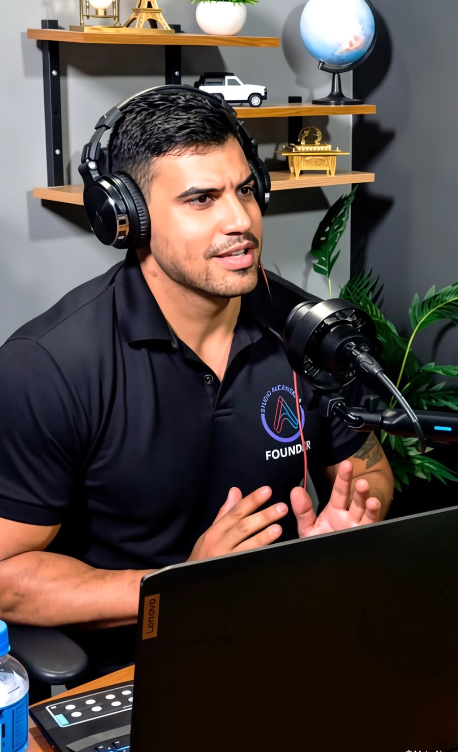 Gabriel Alcântara participando de podcast